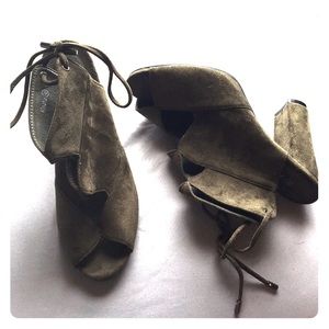 Olive Green Suede Heels